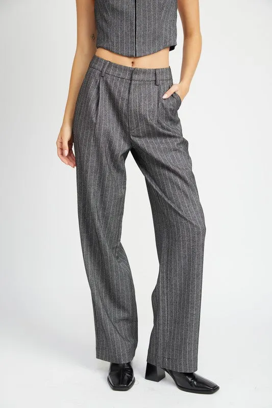 Loose fit pinstripe pants