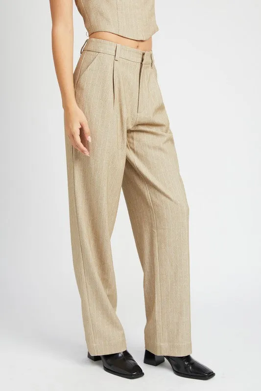 Loose fit pinstripe pants