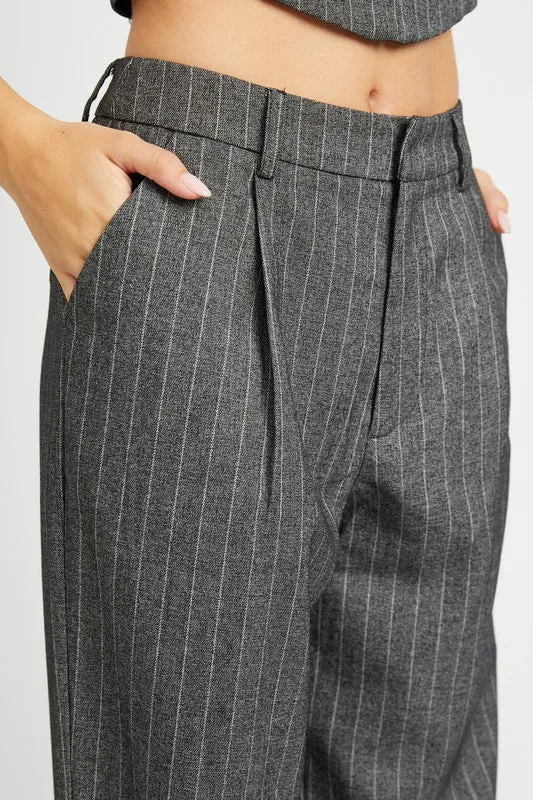 Loose fit pinstripe pants