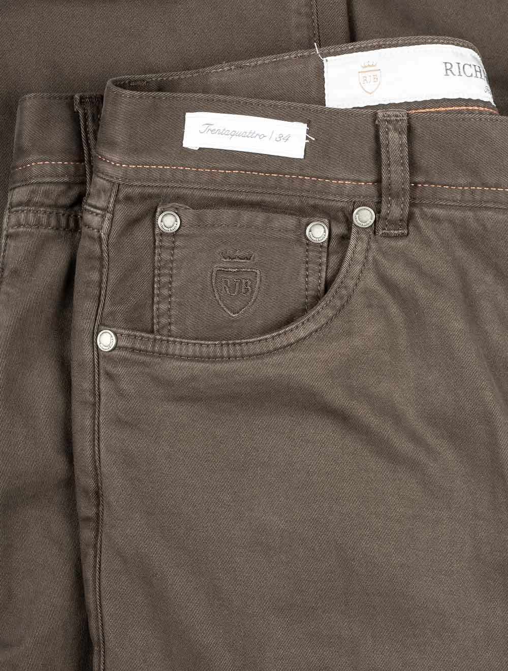 Luxury Denim Cashmere Jeans Brown