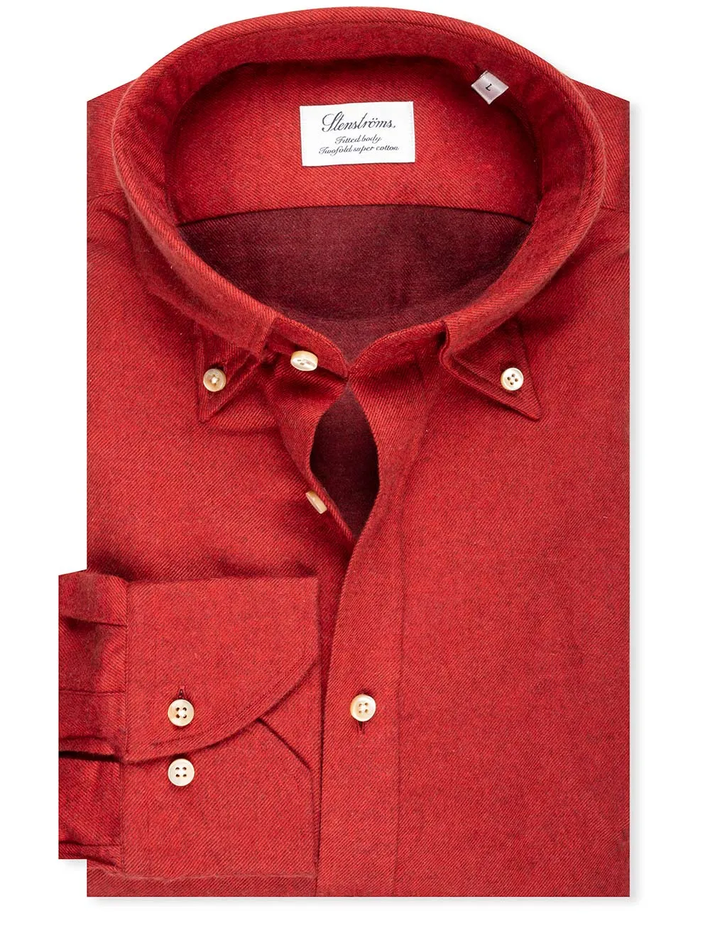 Luxury Flannel Fitted Shirt Red