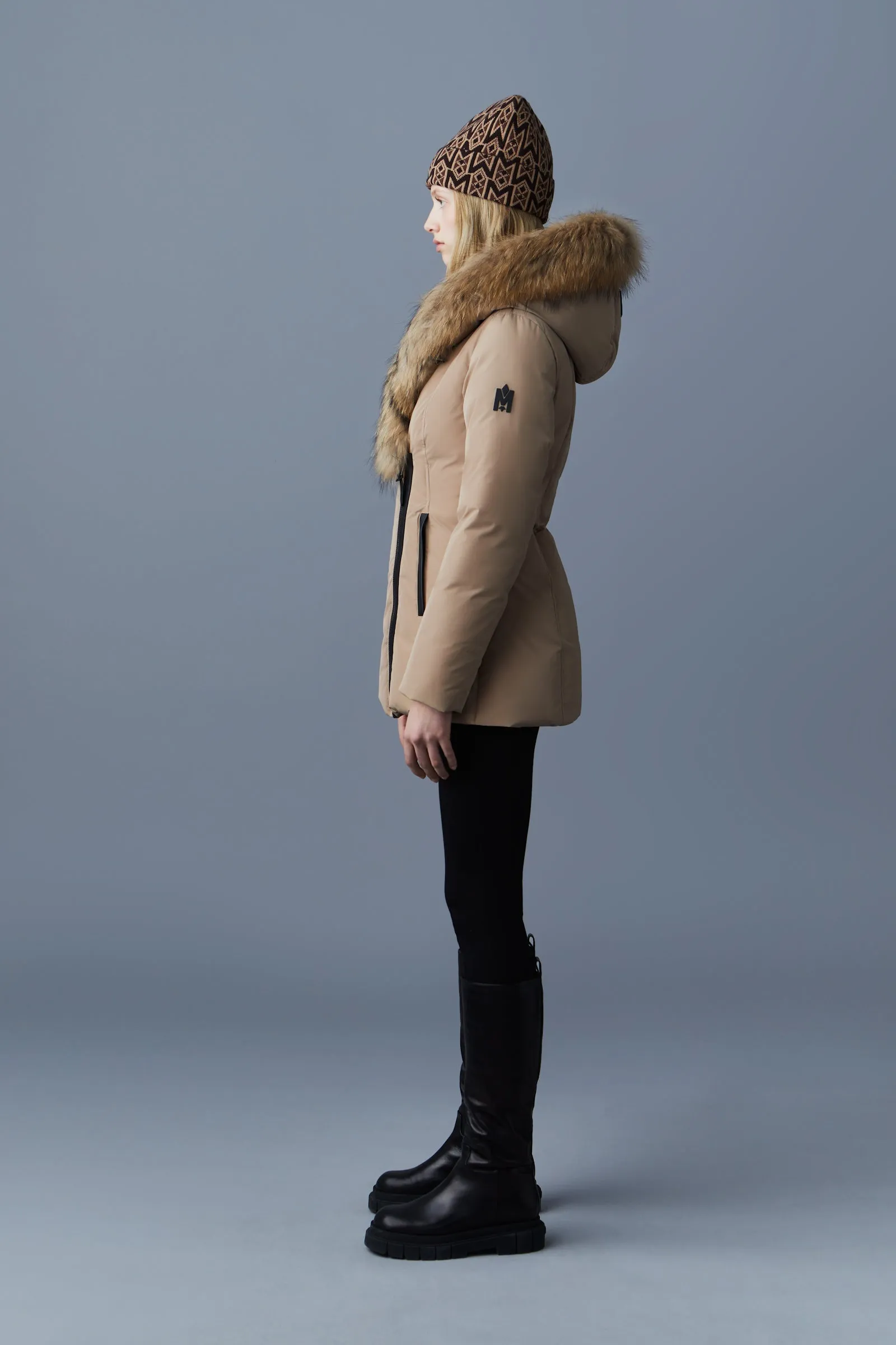 MACKAGE ADALI-F - Down Coat With Natural Fur Signature Mackage Collar