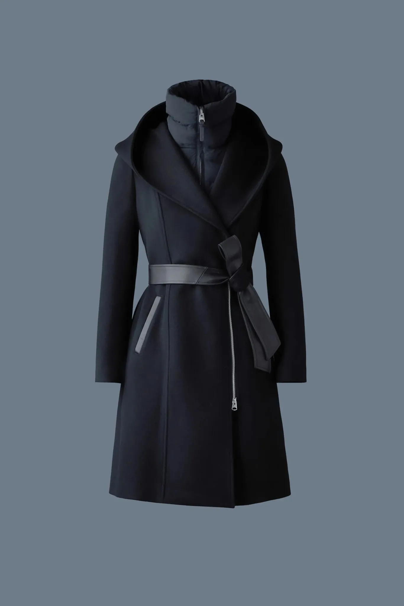 MACKAGE SHIA-SLB - 2-in-1 Double-Face Wool Coat With Removable Bib