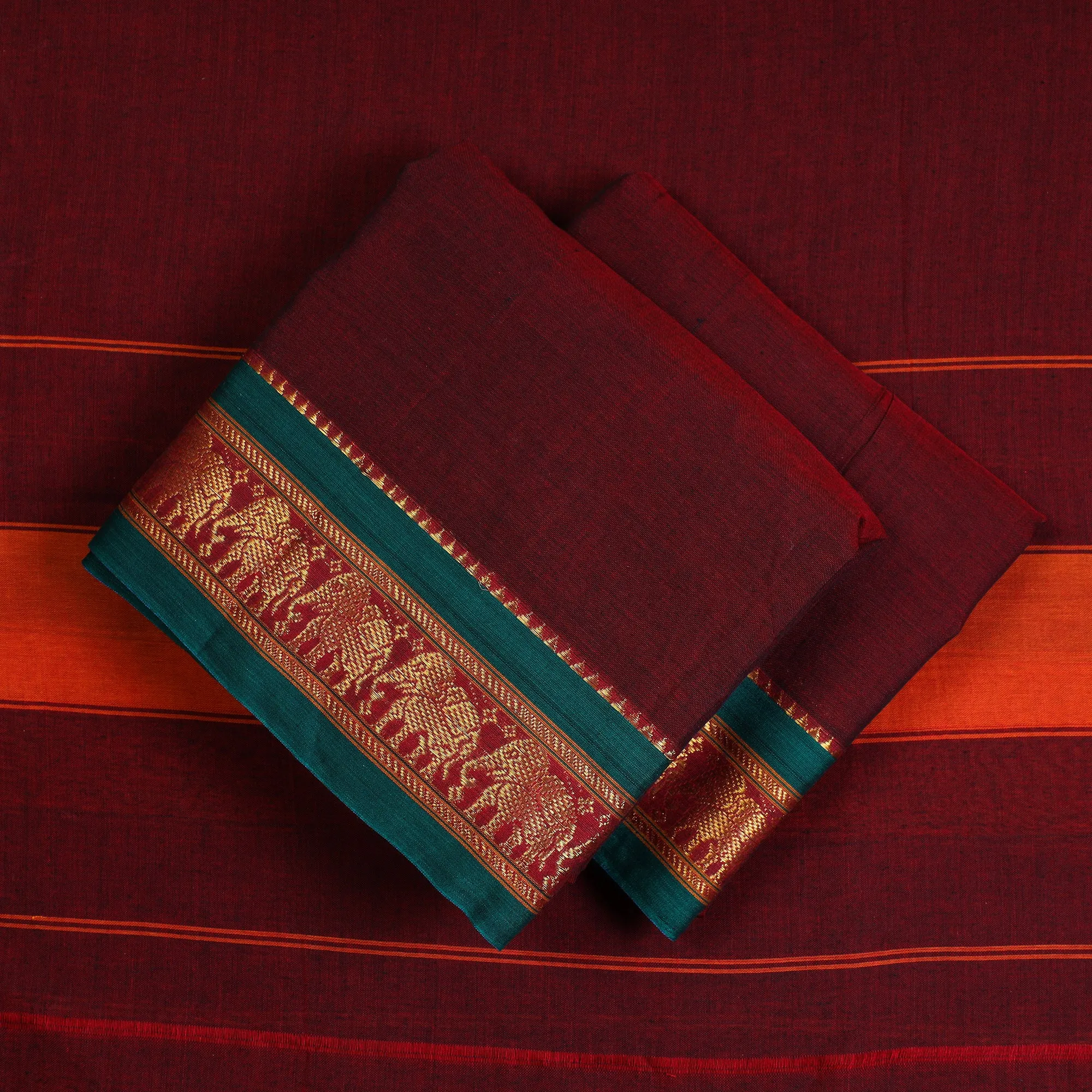 Maroon - 3pc Dharwad Cotton Suit Material Set 19