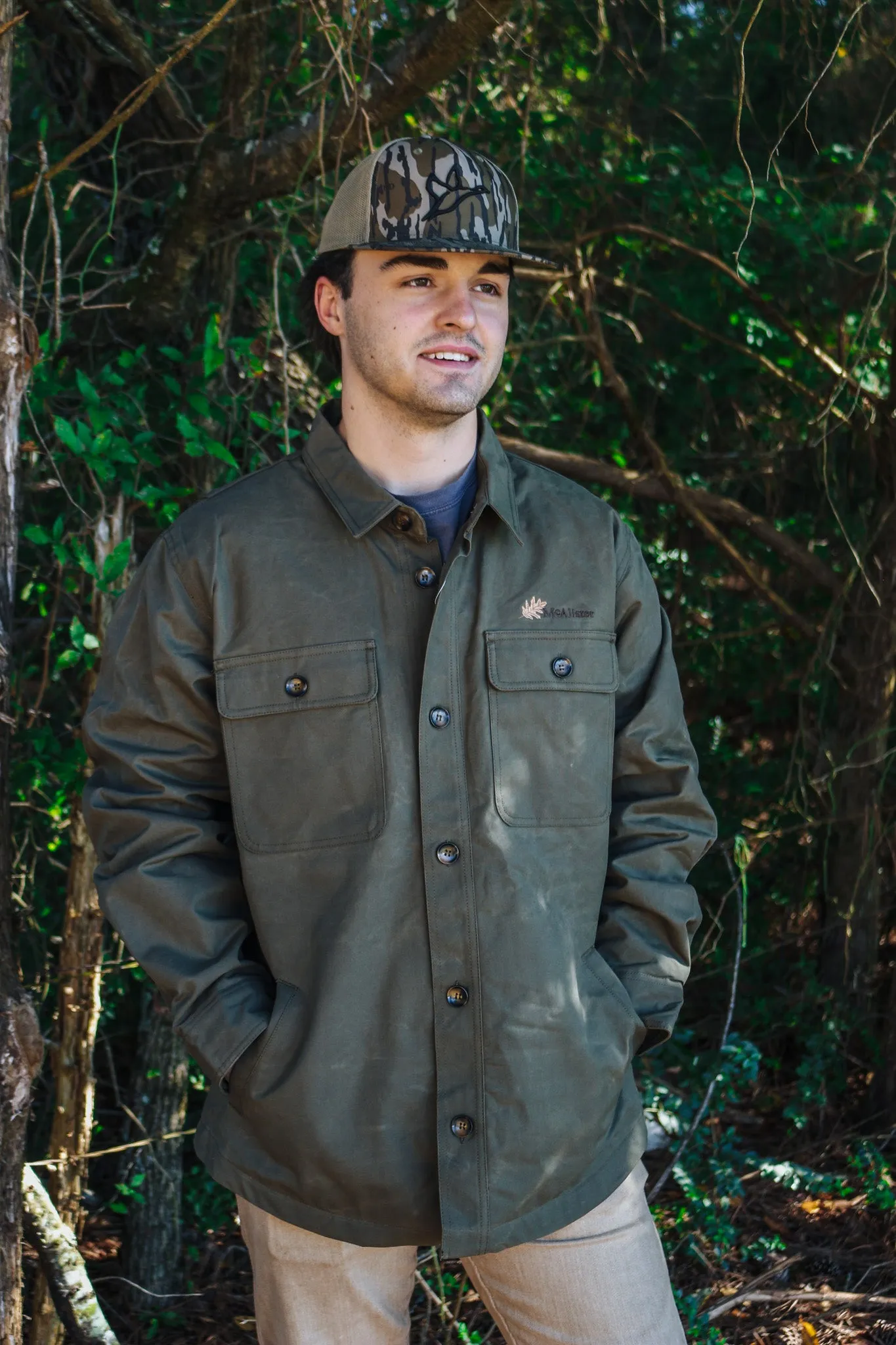 McAlister Waxed Cotton Olive Green Jacket