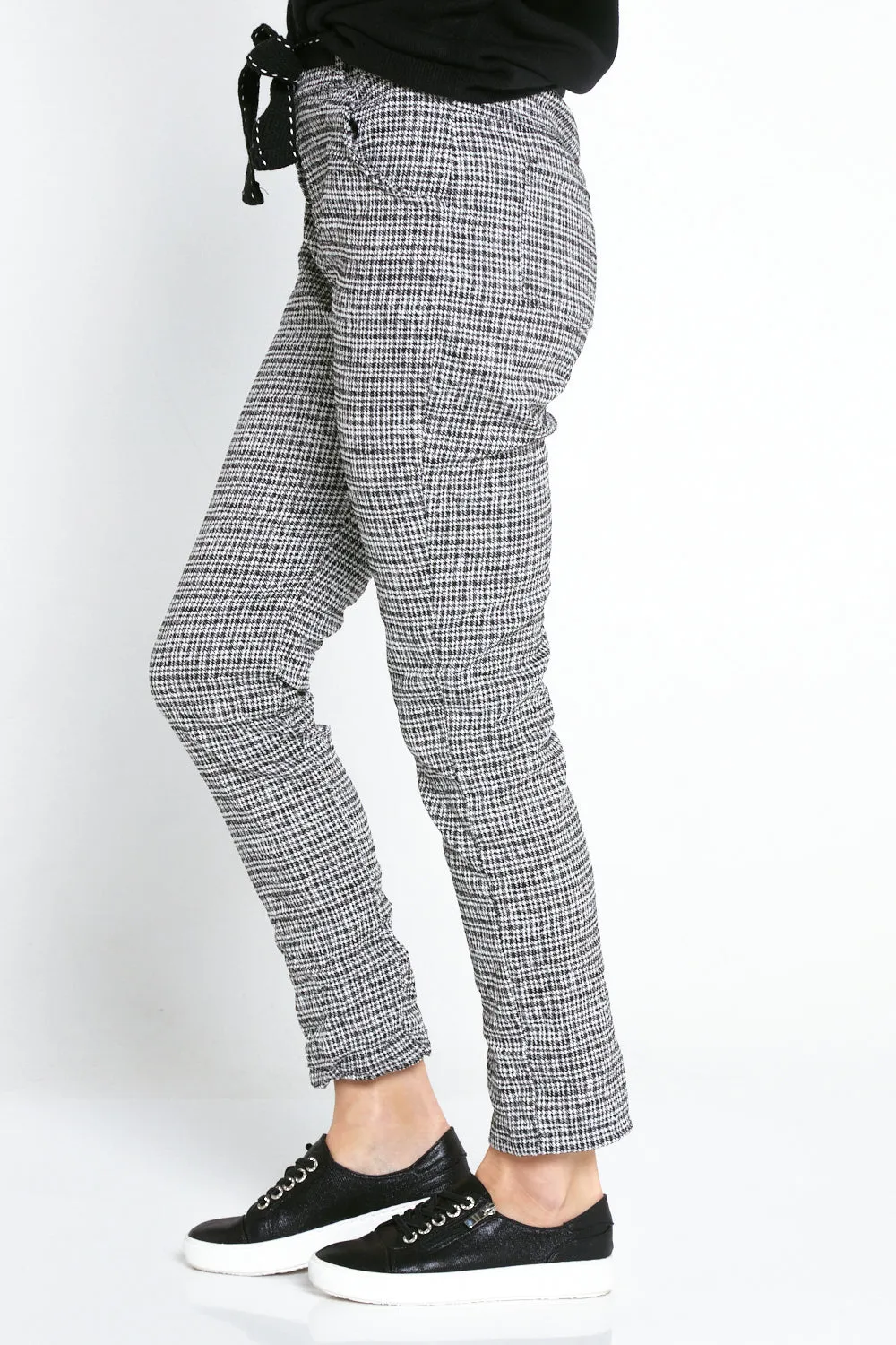 Megan Pants - Black/White Check