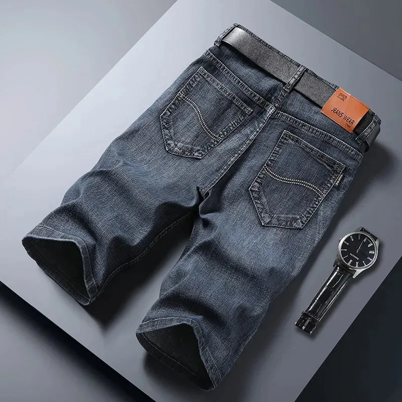 Men Denim Jeans Short Thin New Casual Cool Design Summer Pants Short Elastic Slim Daily High Quality Trousers