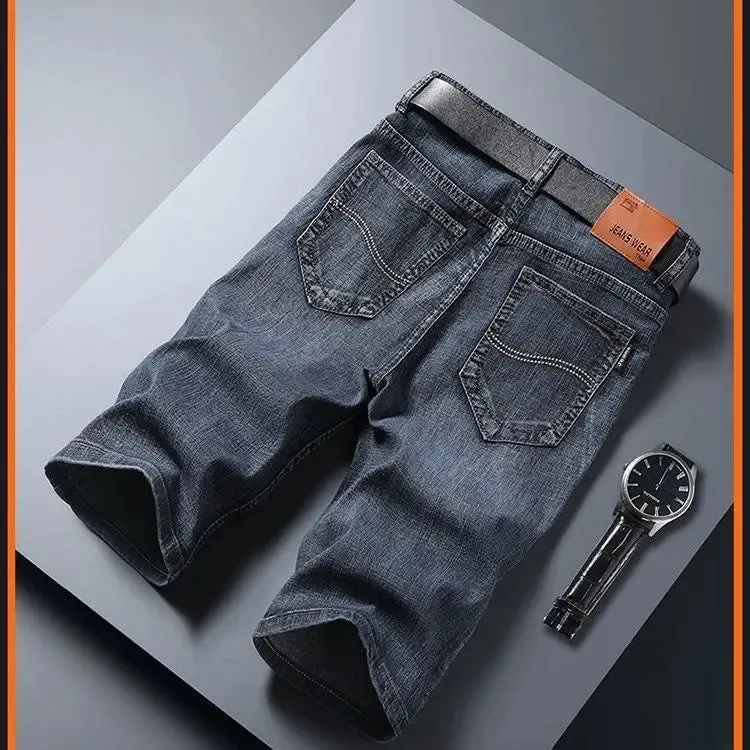 Men Denim Jeans Short Thin New Casual Cool Design Summer Pants Short Elastic Slim Daily High Quality Trousers