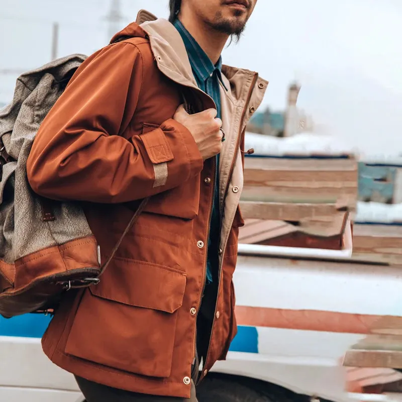 Men's Mountain Parka Vintage-inspired Jacket in Burnt Orange