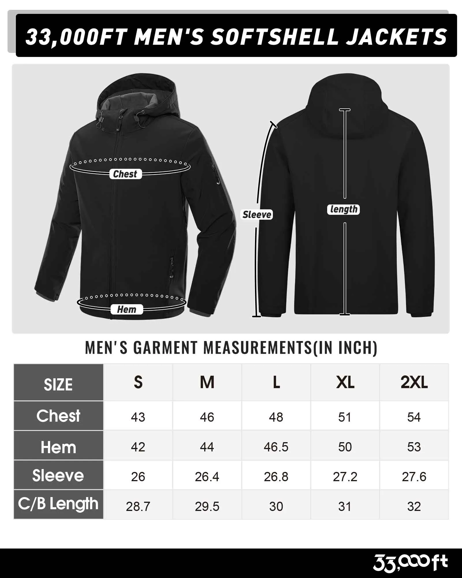 Men's Softshell Jacket Fleece Lined, Water Resistant Winter Warm Shell Jacket Coat Lightweight Outdoor Hiking