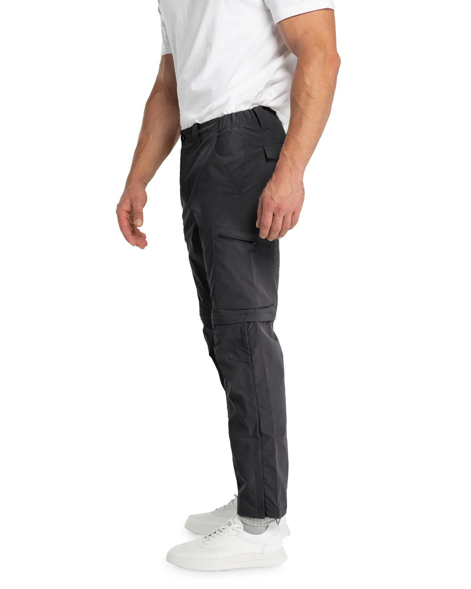 Men's UPF 40  Convertible Zip Off Hiking Pants with 6 Pockets