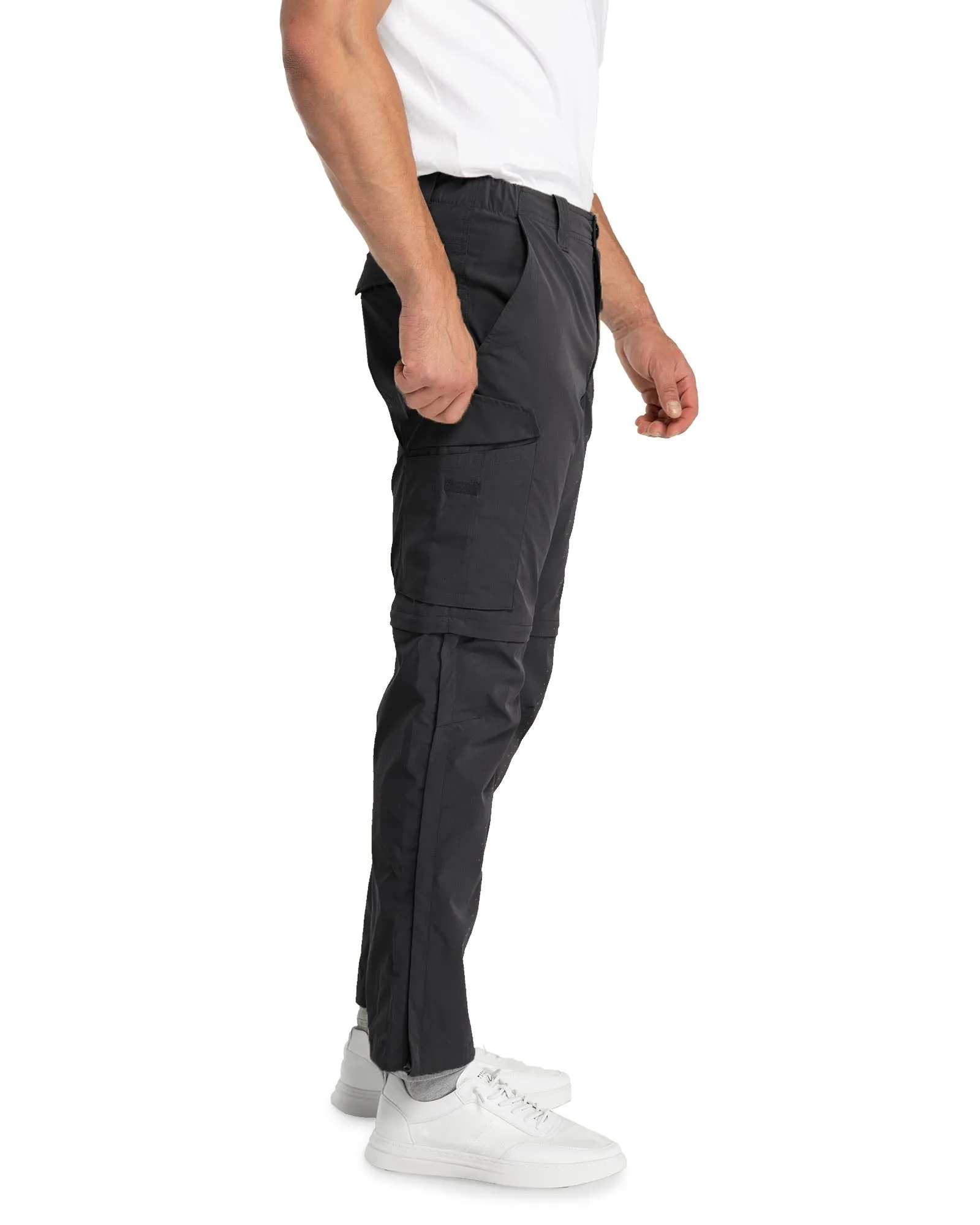 Men's UPF 40  Convertible Zip Off Hiking Pants with 6 Pockets