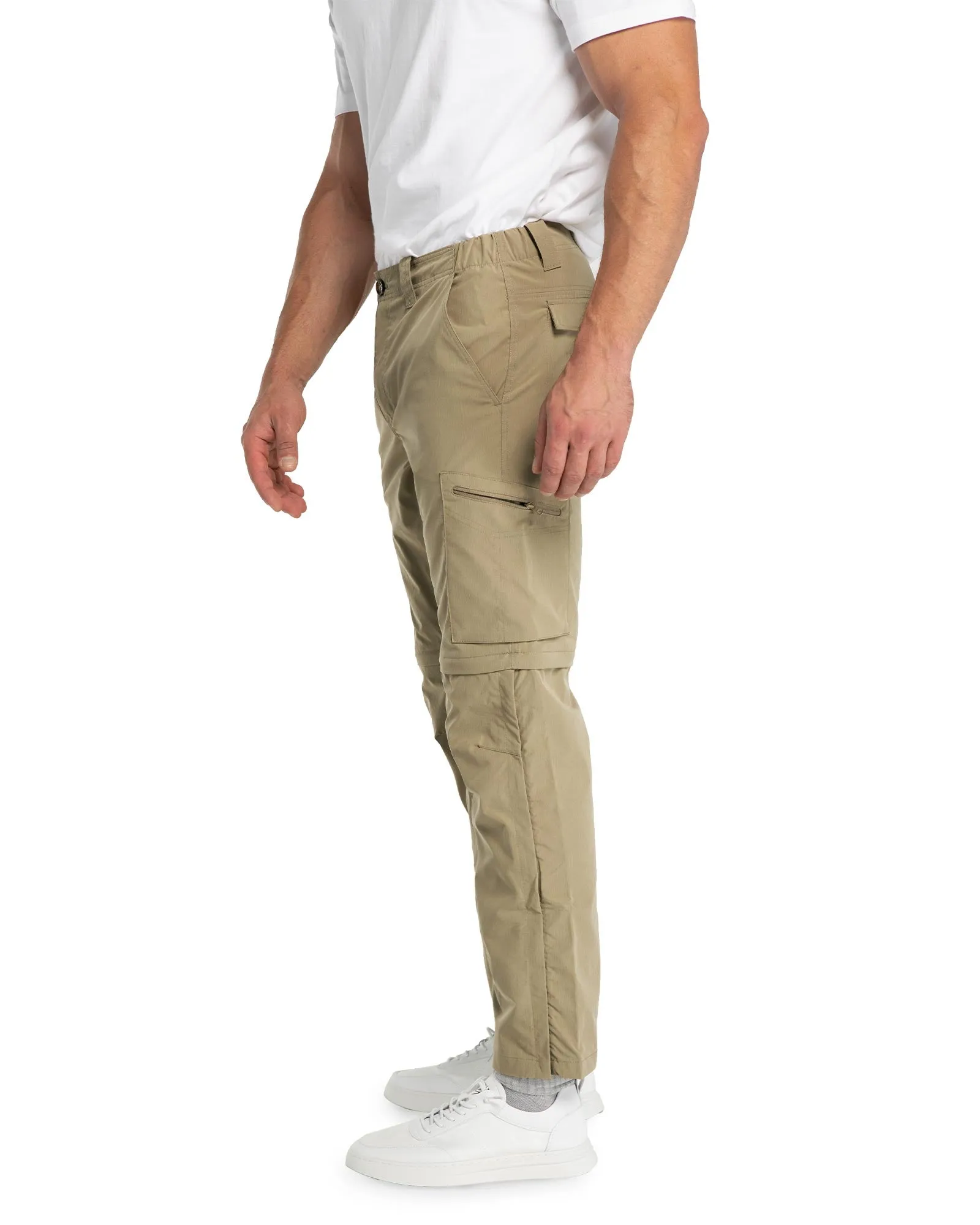 Men's UPF 40  Convertible Zip Off Hiking Pants with 6 Pockets