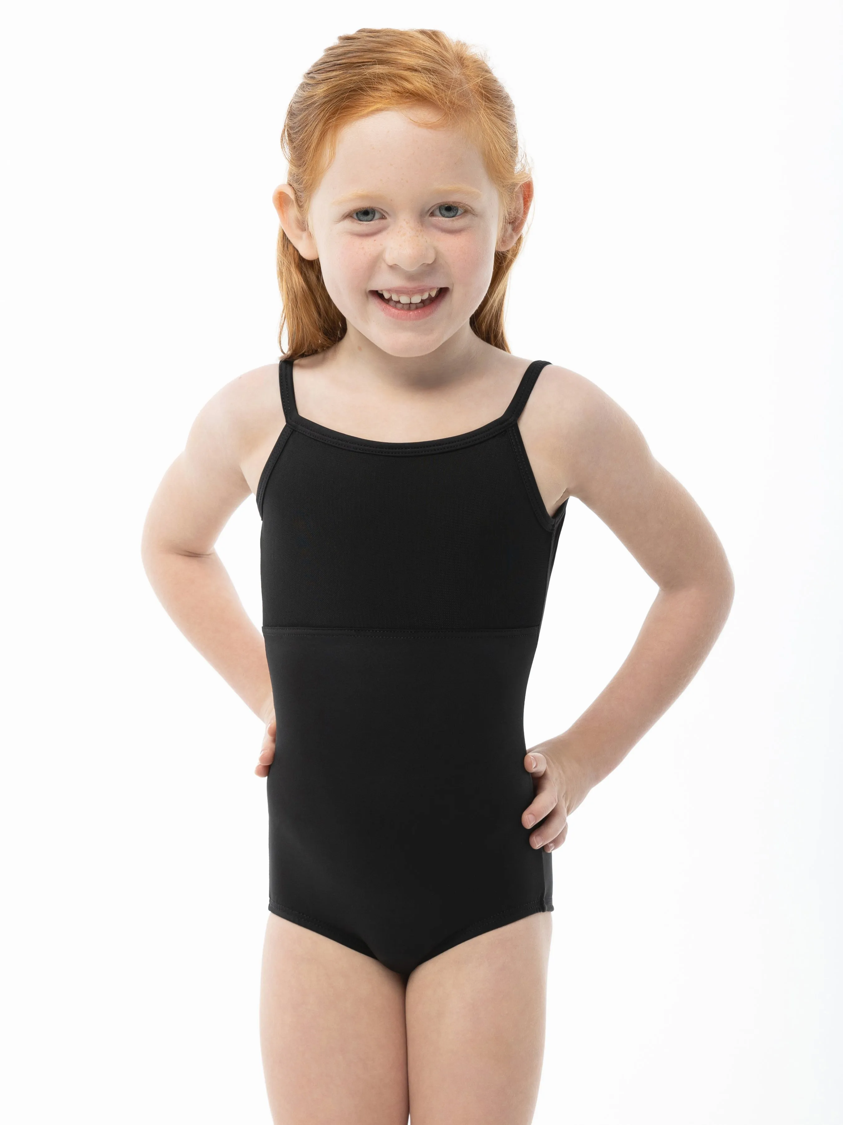 Mesh Overlay Child Size Camisole Leotard