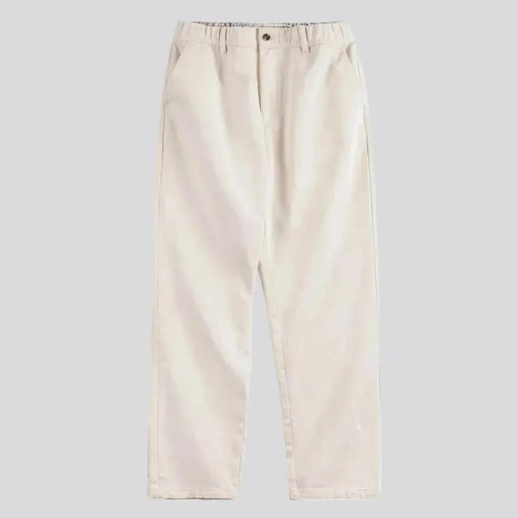 Mid rise stylish men's jean chinos