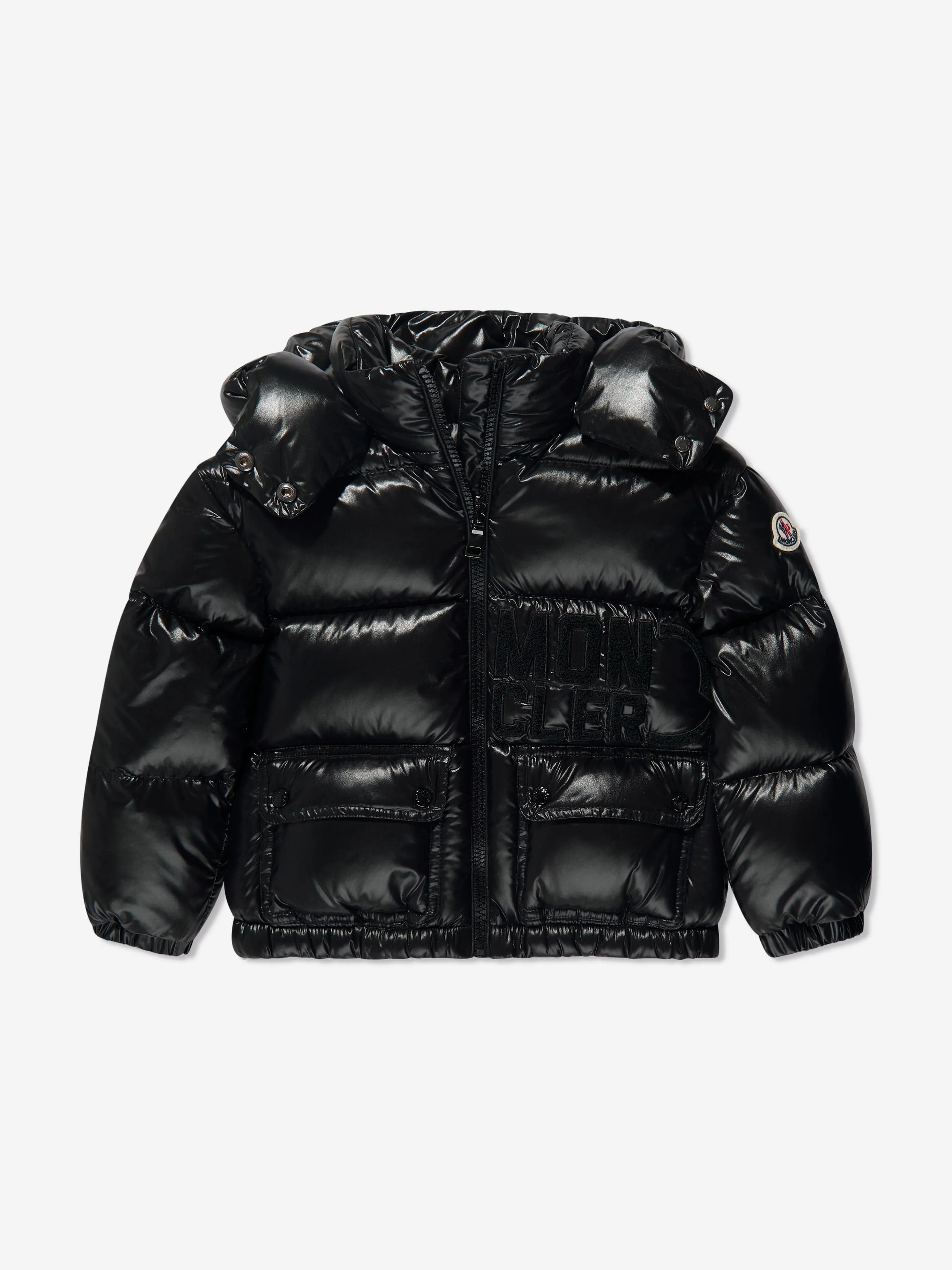 Moncler Enfant Girls Down Padded Abbaye Jacket in Black