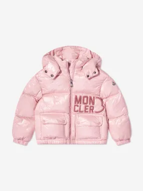 Moncler Enfant Girls Down Padded Abbaye Jacket in Pink