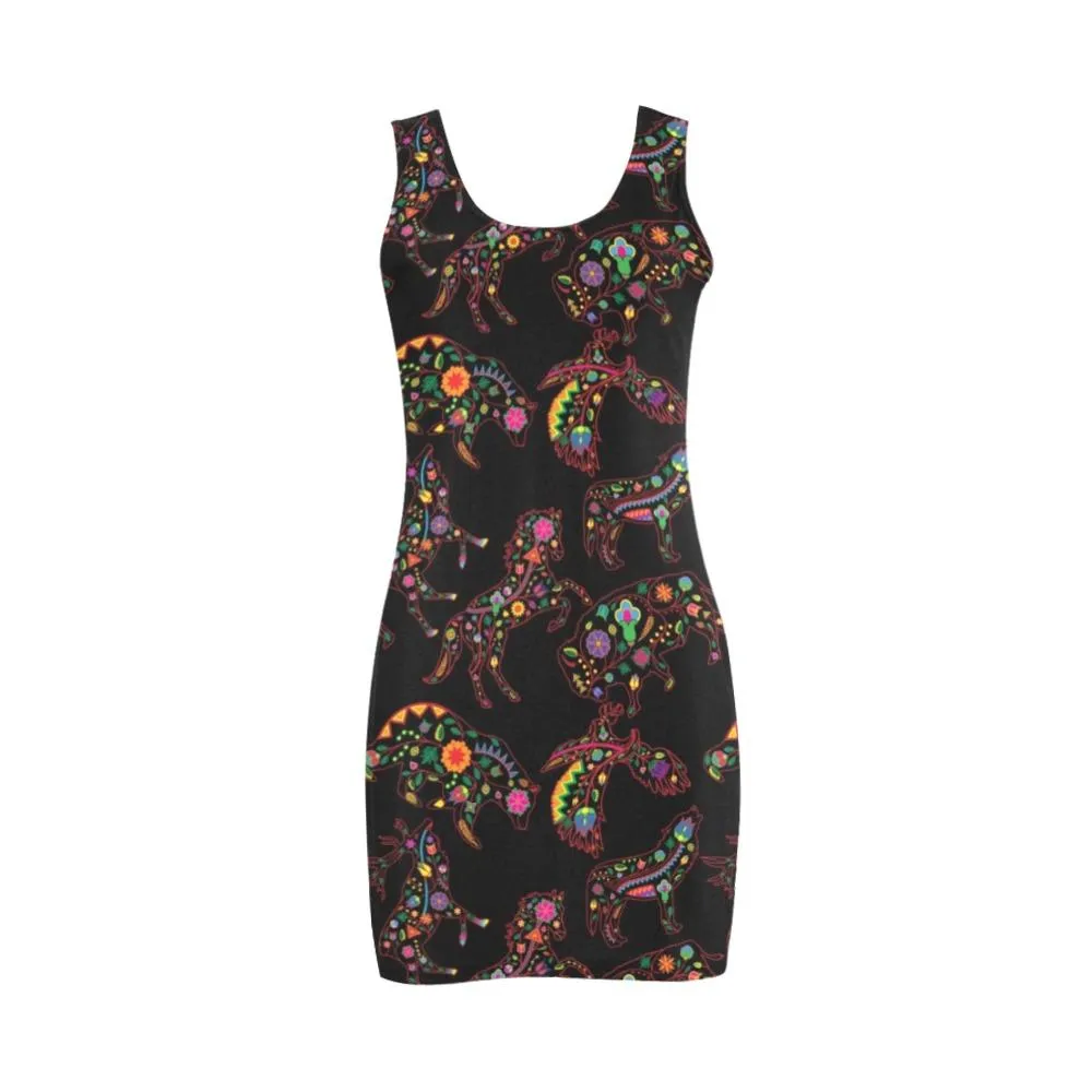 Neon Floral Animals Medea Vest Dress