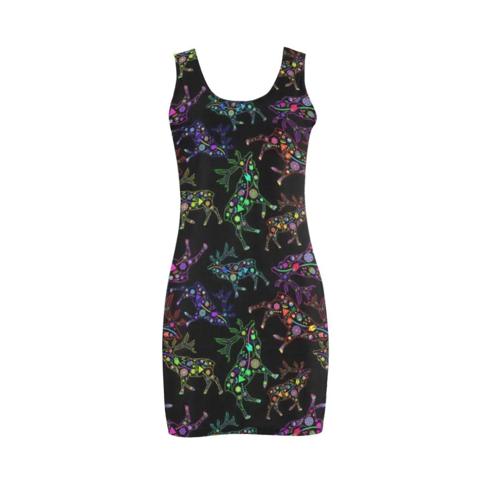 Neon Floral Elks Medea Vest Dress