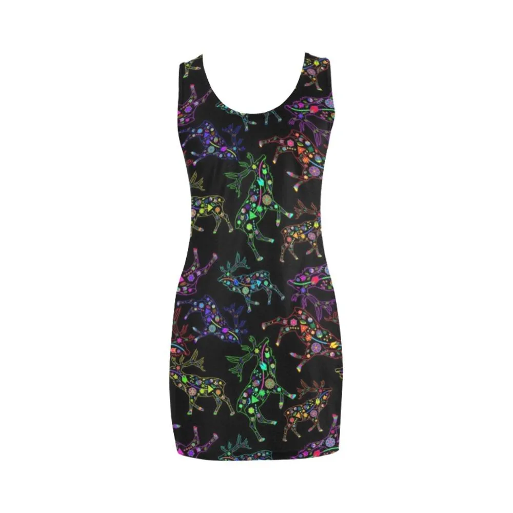 Neon Floral Elks Medea Vest Dress