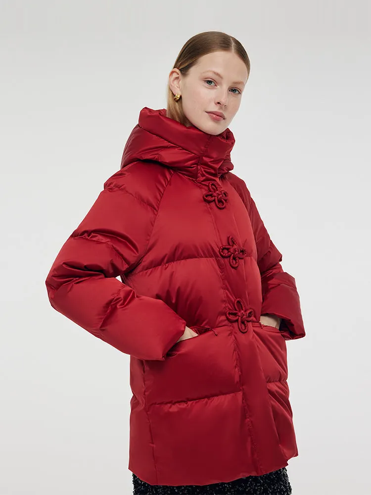 New Chinese-Style Hooded Goose Down Jacket