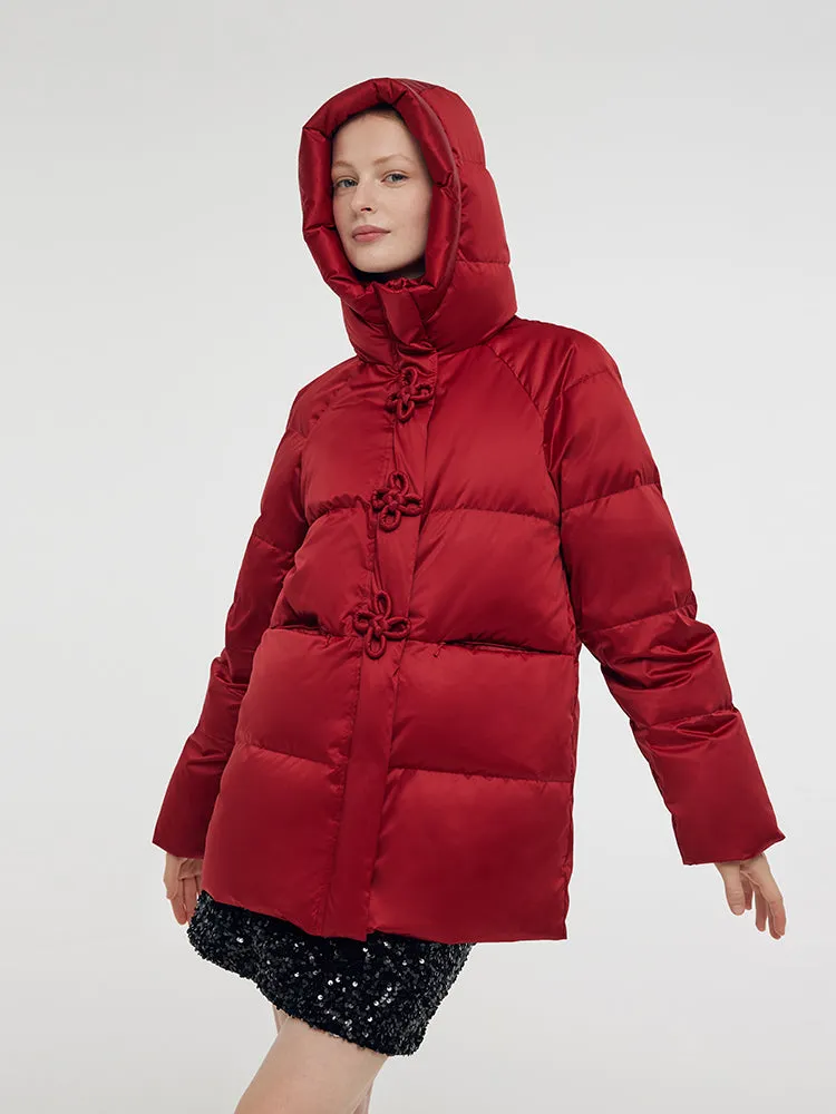 New Chinese-Style Hooded Goose Down Jacket