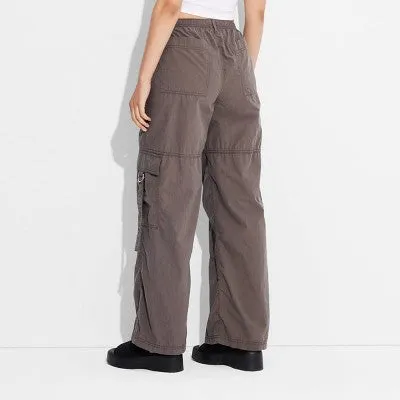 New - Wild Fable Women's Plus Mid Rise Wide Leg Relaxed Full Cargo Pants Lightweight