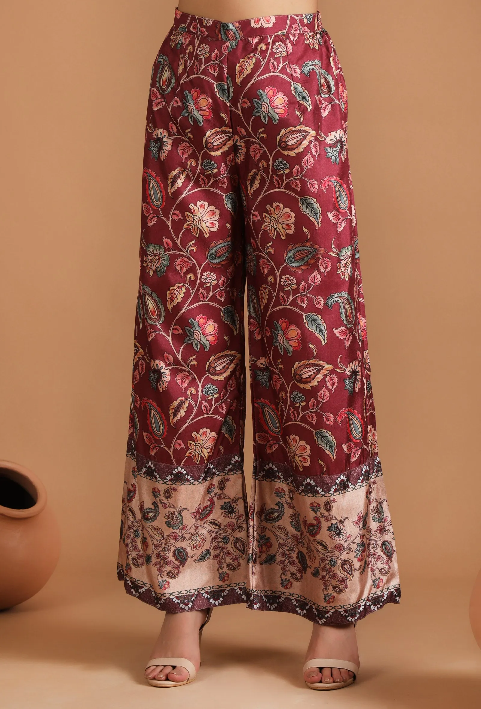 Nirali Allover Kalamkari Straight Fit Pants