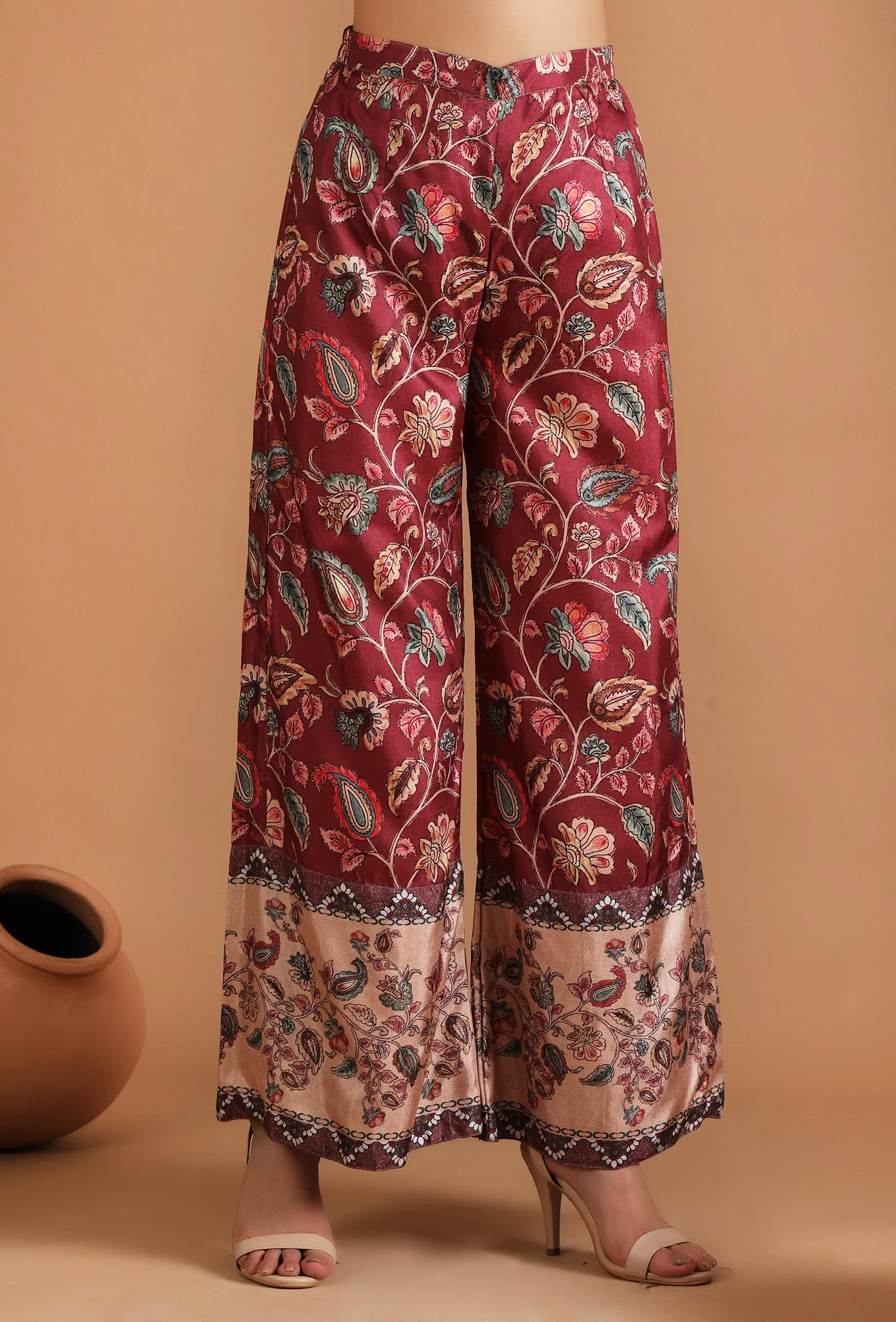 Nirali Allover Kalamkari Straight Fit Pants