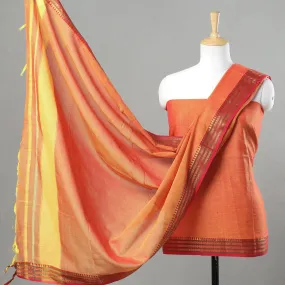 Orange - 3pc Dharwad Cotton Suit Material Set 33