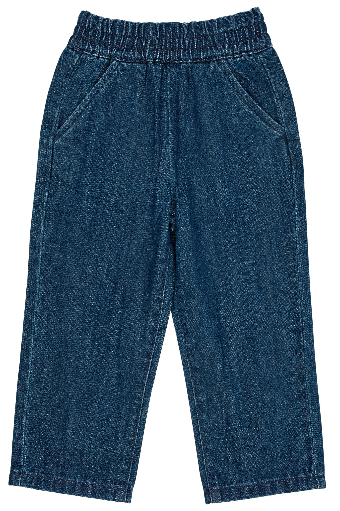 ORGANIC CHINOS W. BOW - DARK INDIGO BLUE WASHED