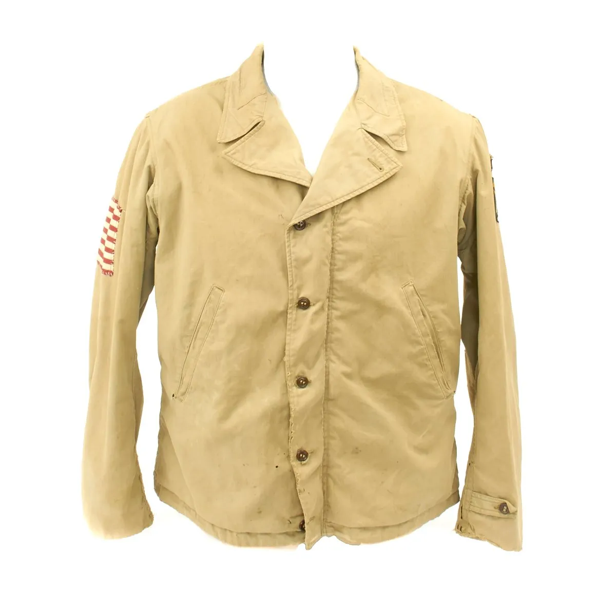 Original U.S. WWII 101st Airborne Division M-1941 Field Jacket with D-Day Invasion Flag Patch