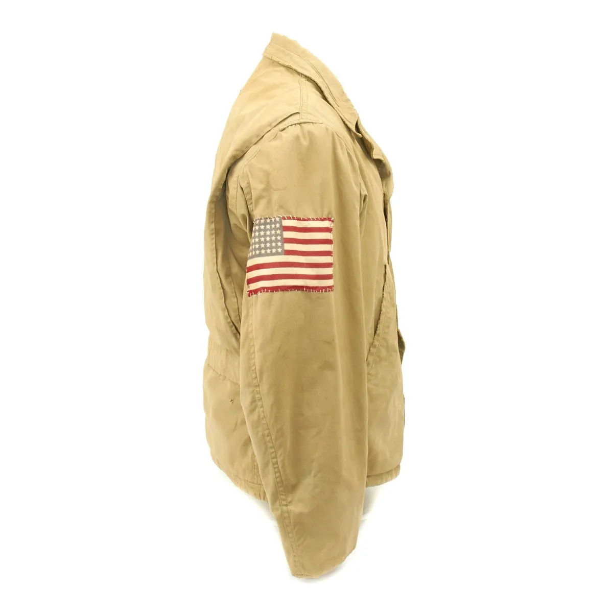 Original U.S. WWII 101st Airborne Division M-1941 Field Jacket with D-Day Invasion Flag Patch