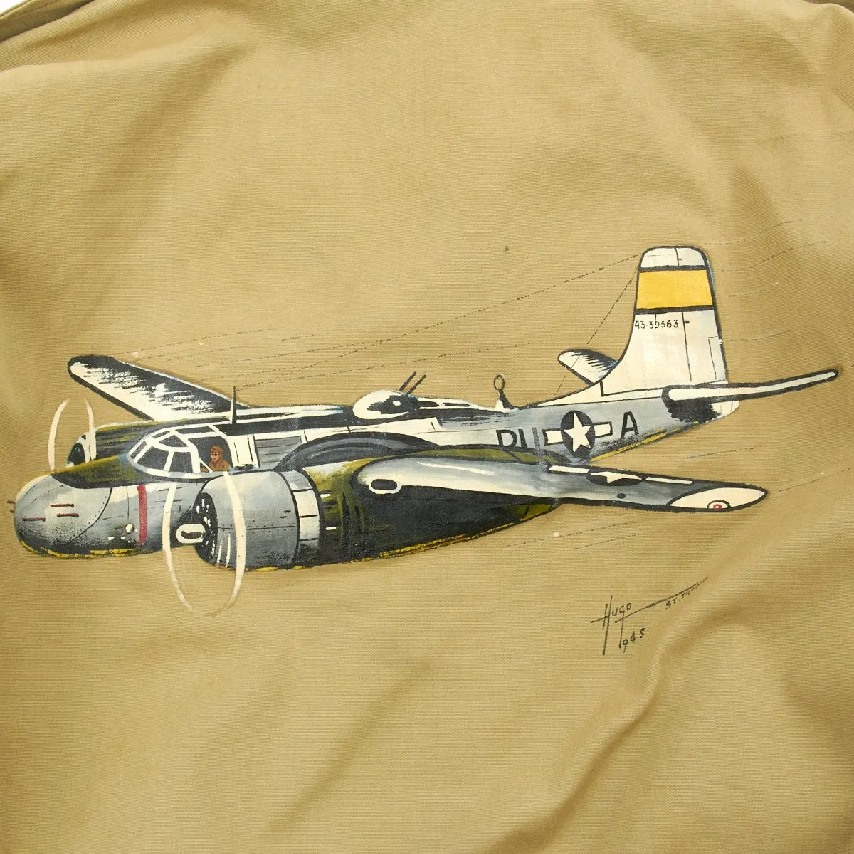 Original U.S. WWII 554th Bomb Squadron B-26 Marauder Painted M41 Field Jacket