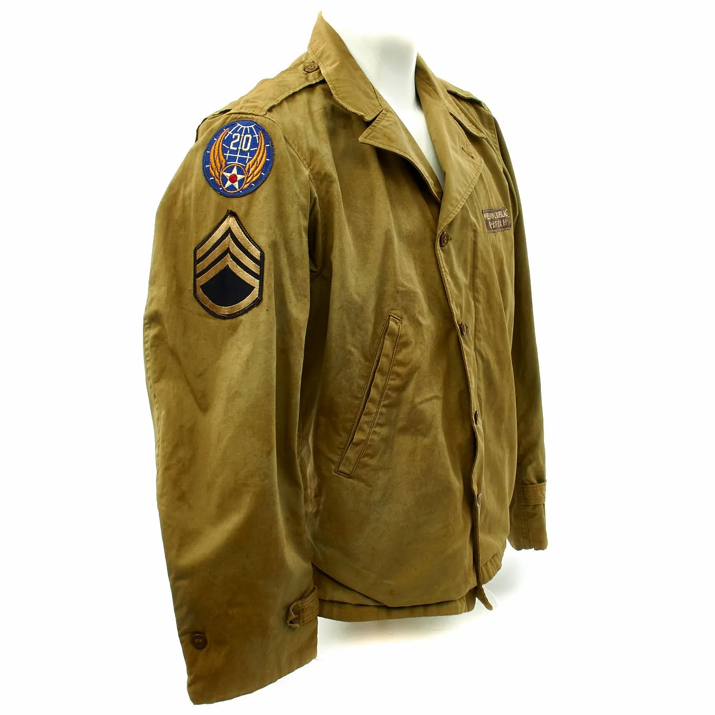 Original U.S. WWII Famous Sports Writer Mel Durslag M41 Flight Jacket with Blood Chits