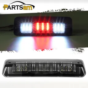 Partsam Replacement for F150 F-150 2004 2005 2006 2007 2008 High Mount Stop Light 3rd Third Brake Light Smoked LED Rear Cab Roof Center Mount Brake Tail Cargo Light Lamp Chrome Housing w/3 Plugs