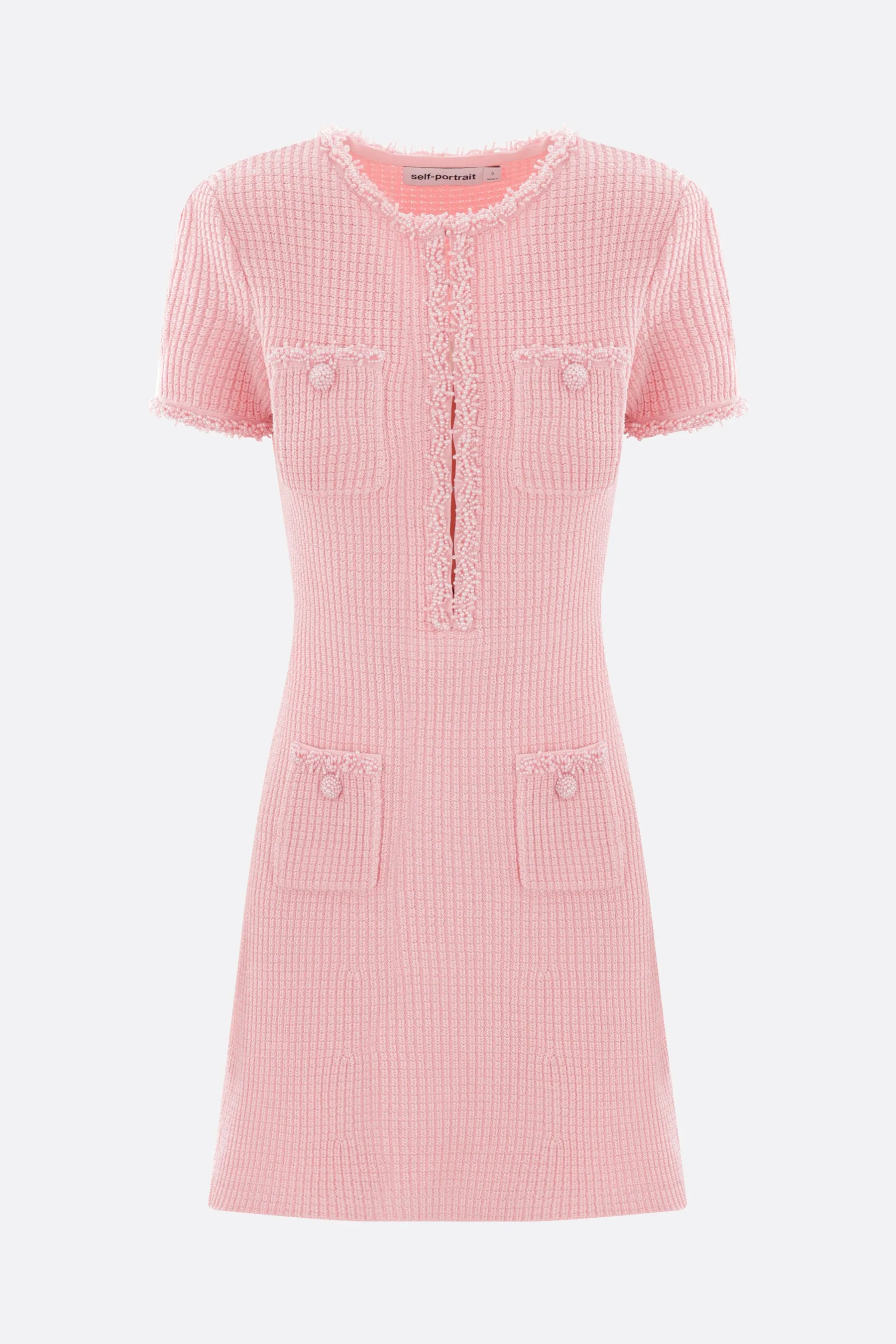 Pearl Trim Waffle Knit Dress