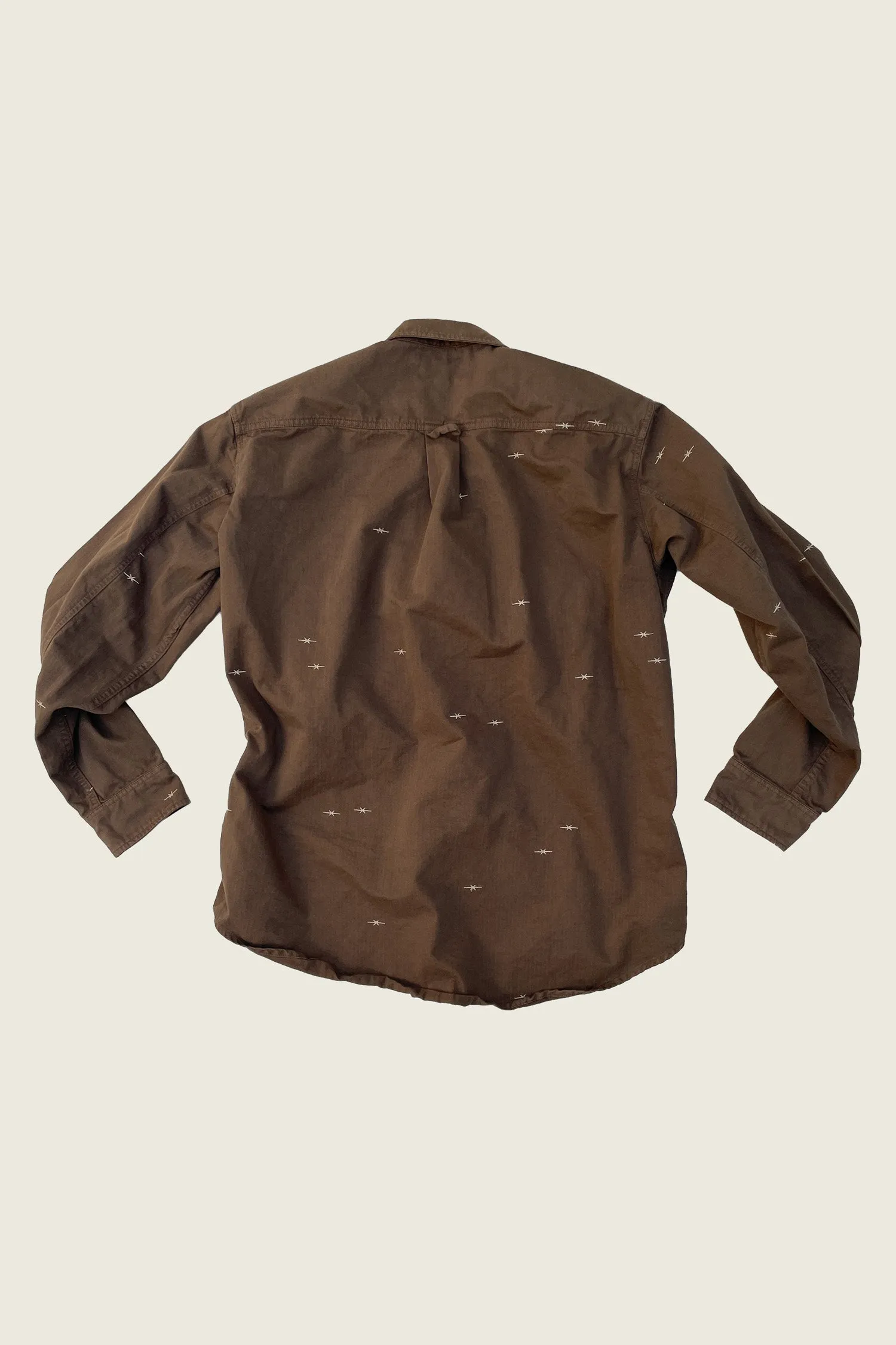 PHIPPS STAR EMBROIDERED FIELD SHIRT DARK BROWN