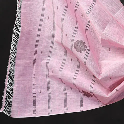 Pink - 3pc Handloom Cotton Manipuri Dress Material 02