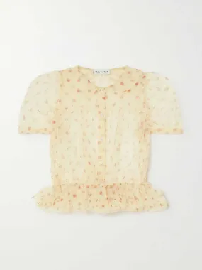 Polka-dot tulle blouse