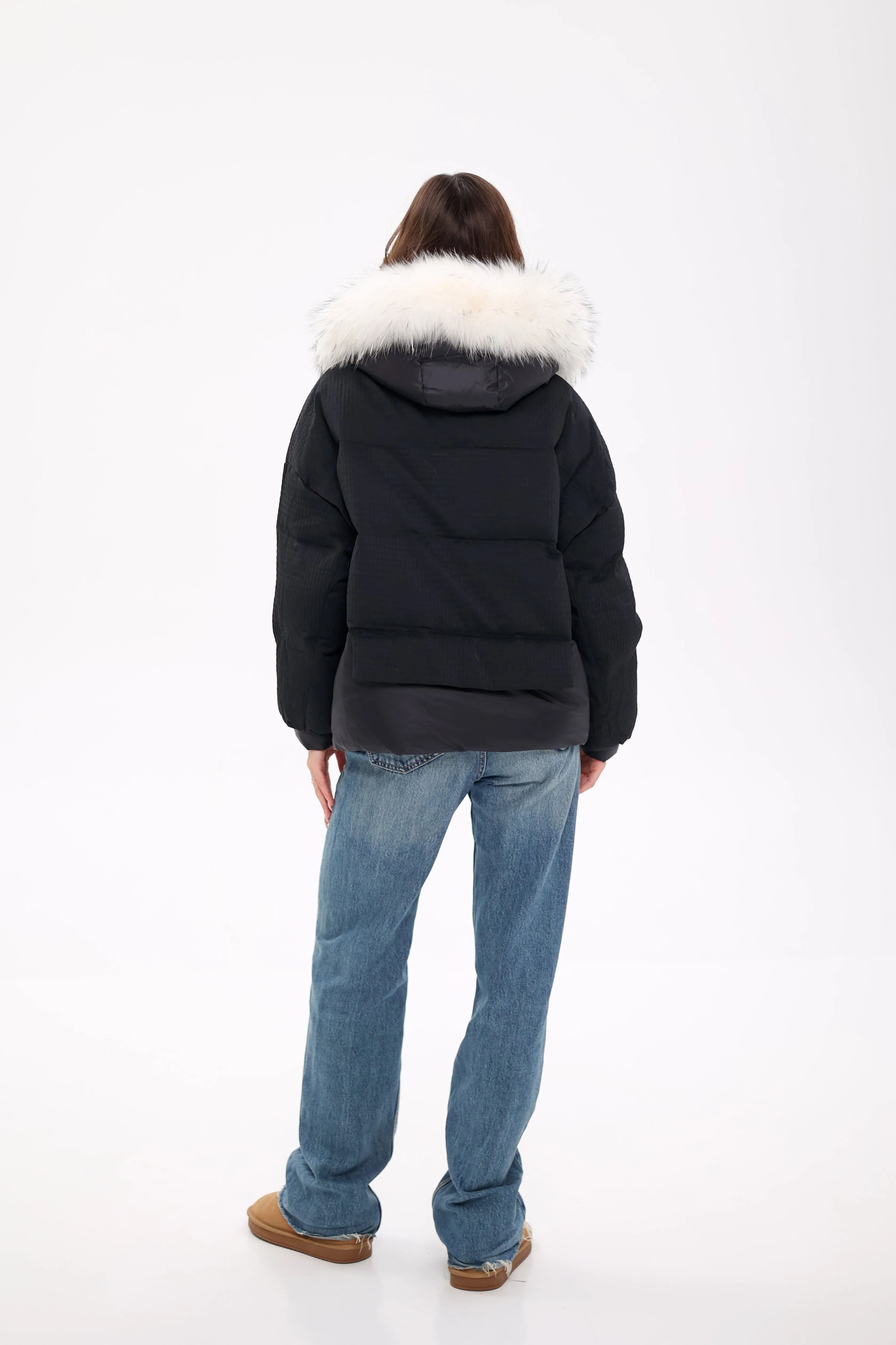 Pre-Order. Ships November 20. Genuine Fox Fur Cropped Down Fill Parka