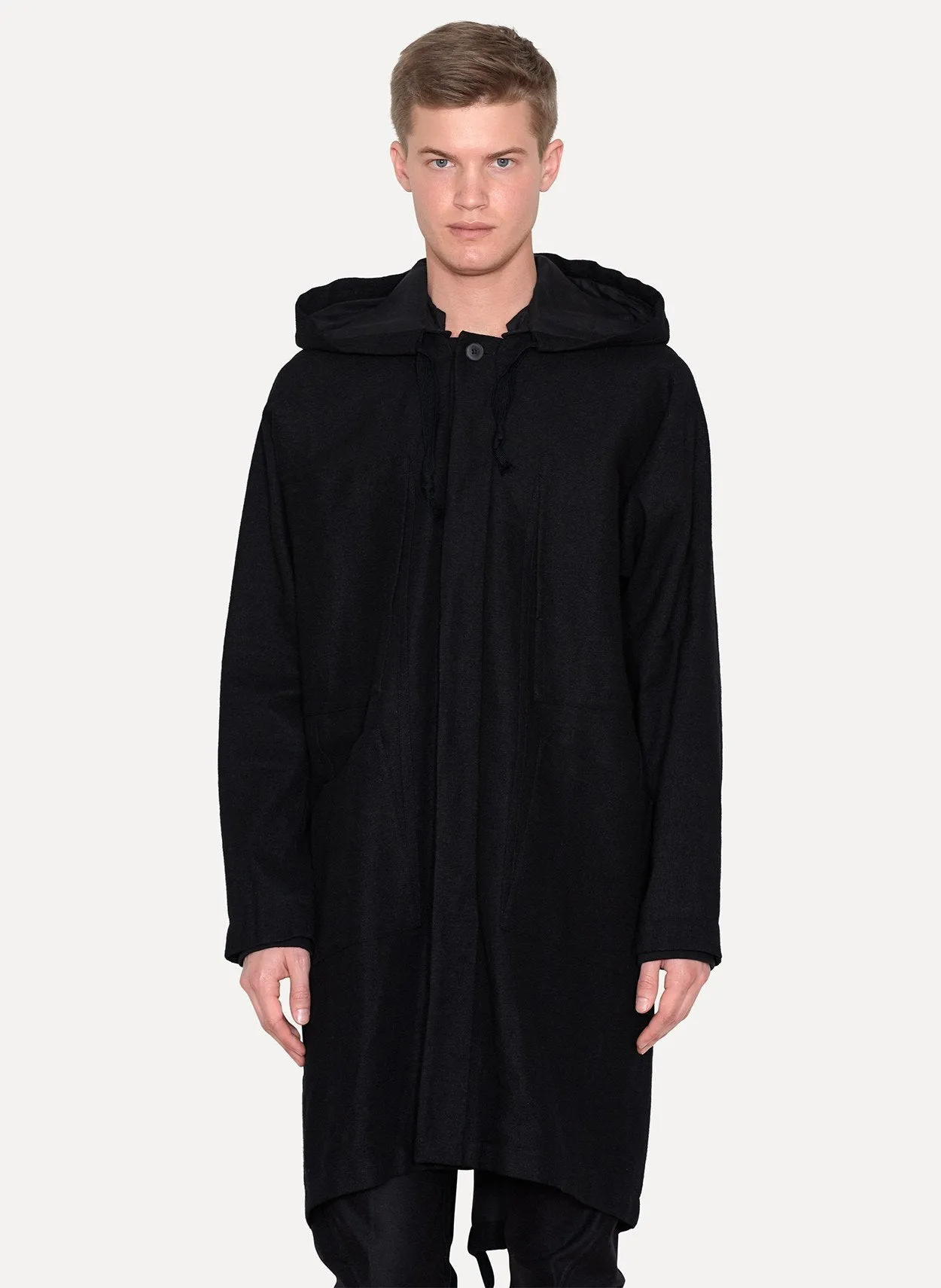 Raven Wool Washi Hooded Parka