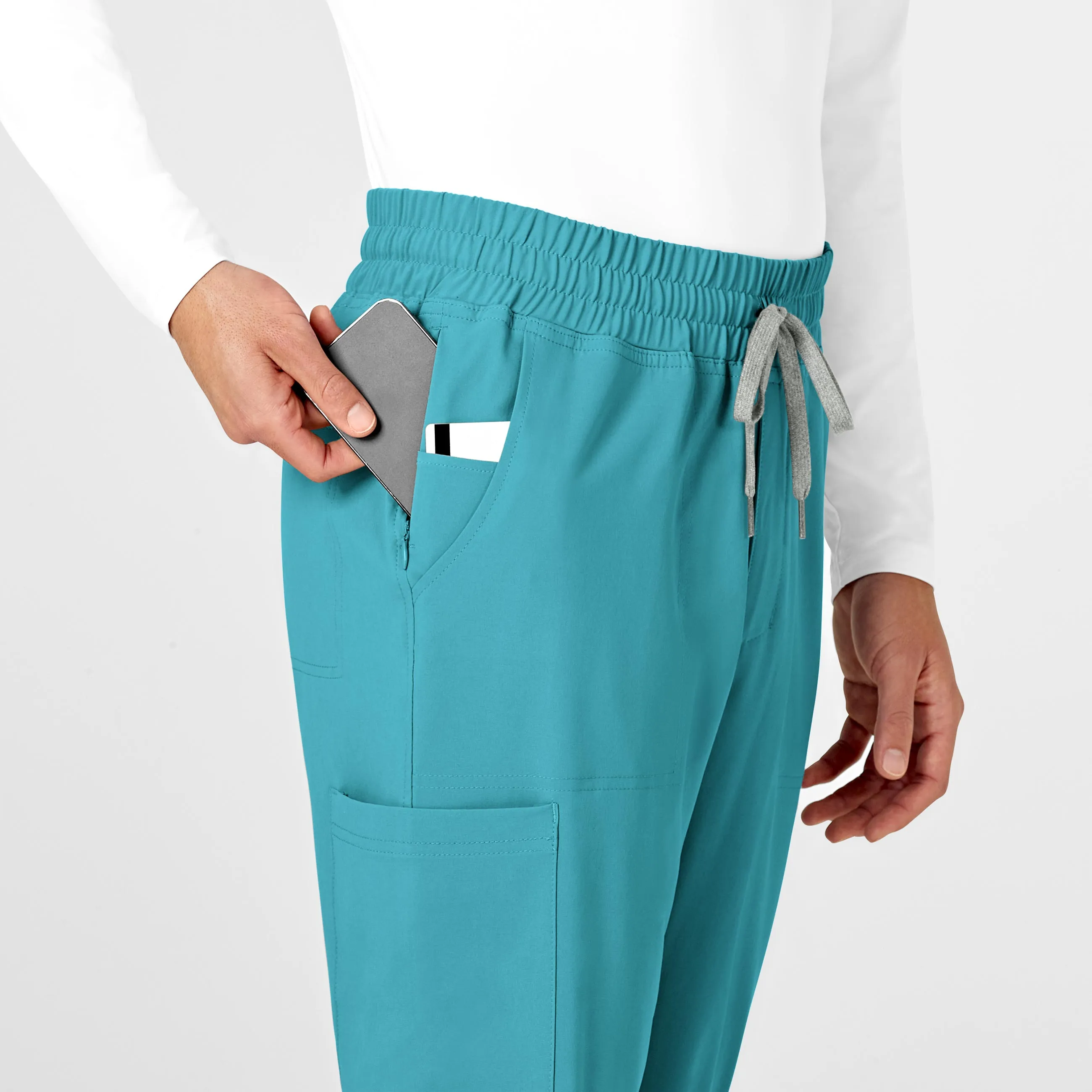 RENEW Mens Straight Slim Scrub Pant - Teal Blue