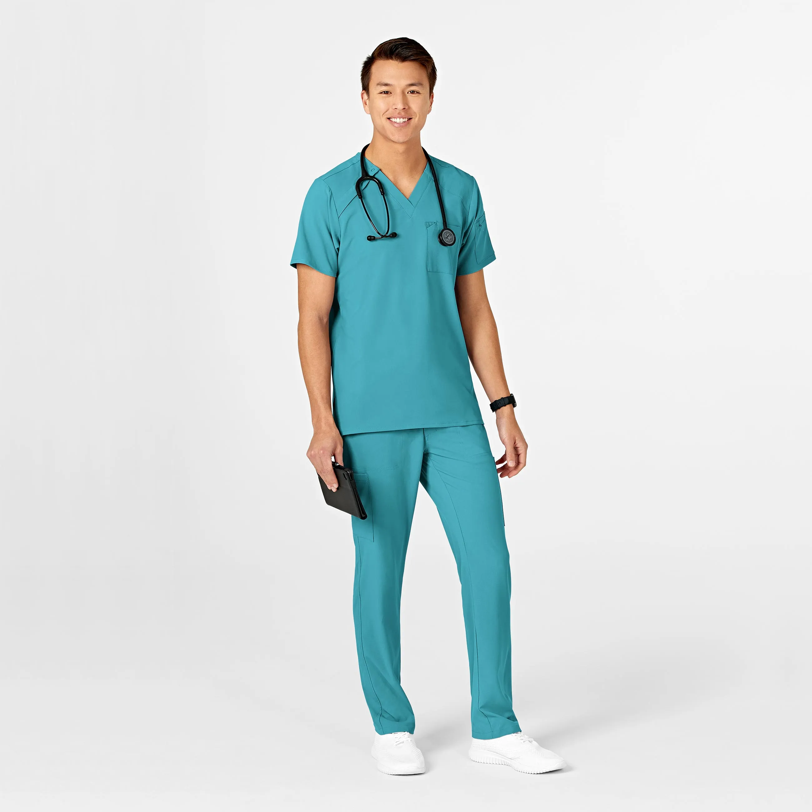 RENEW Mens Straight Slim Scrub Pant - Teal Blue