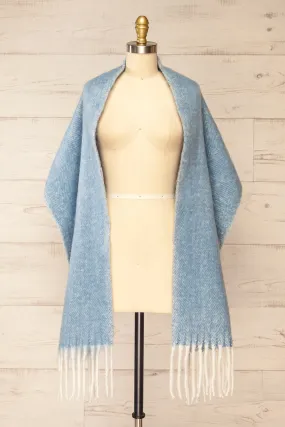 Requi Blue | Oversized Soft Knit Scarf