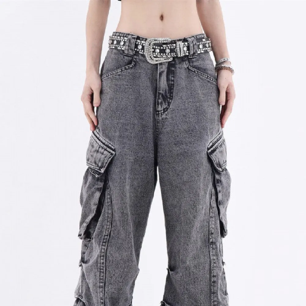 Retro Loose fit Denim Cargo Pants