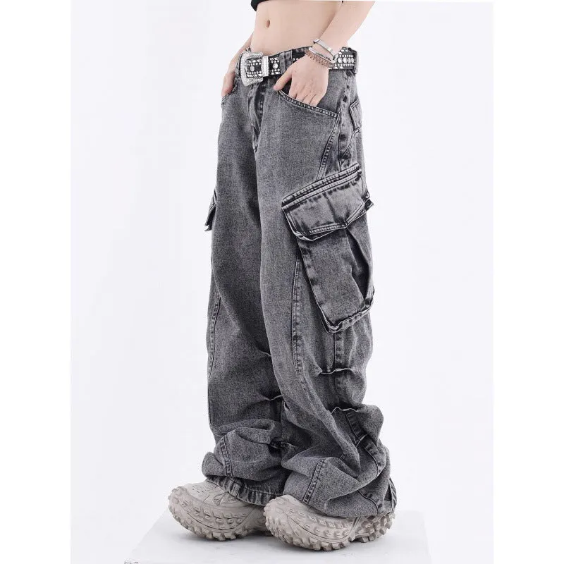 Retro Loose fit Denim Cargo Pants