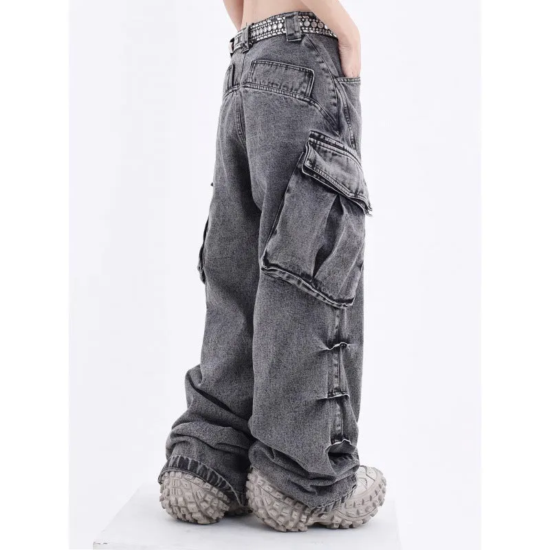 Retro Loose fit Denim Cargo Pants