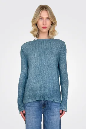 Reversible Knit Pullover - Blue Teal