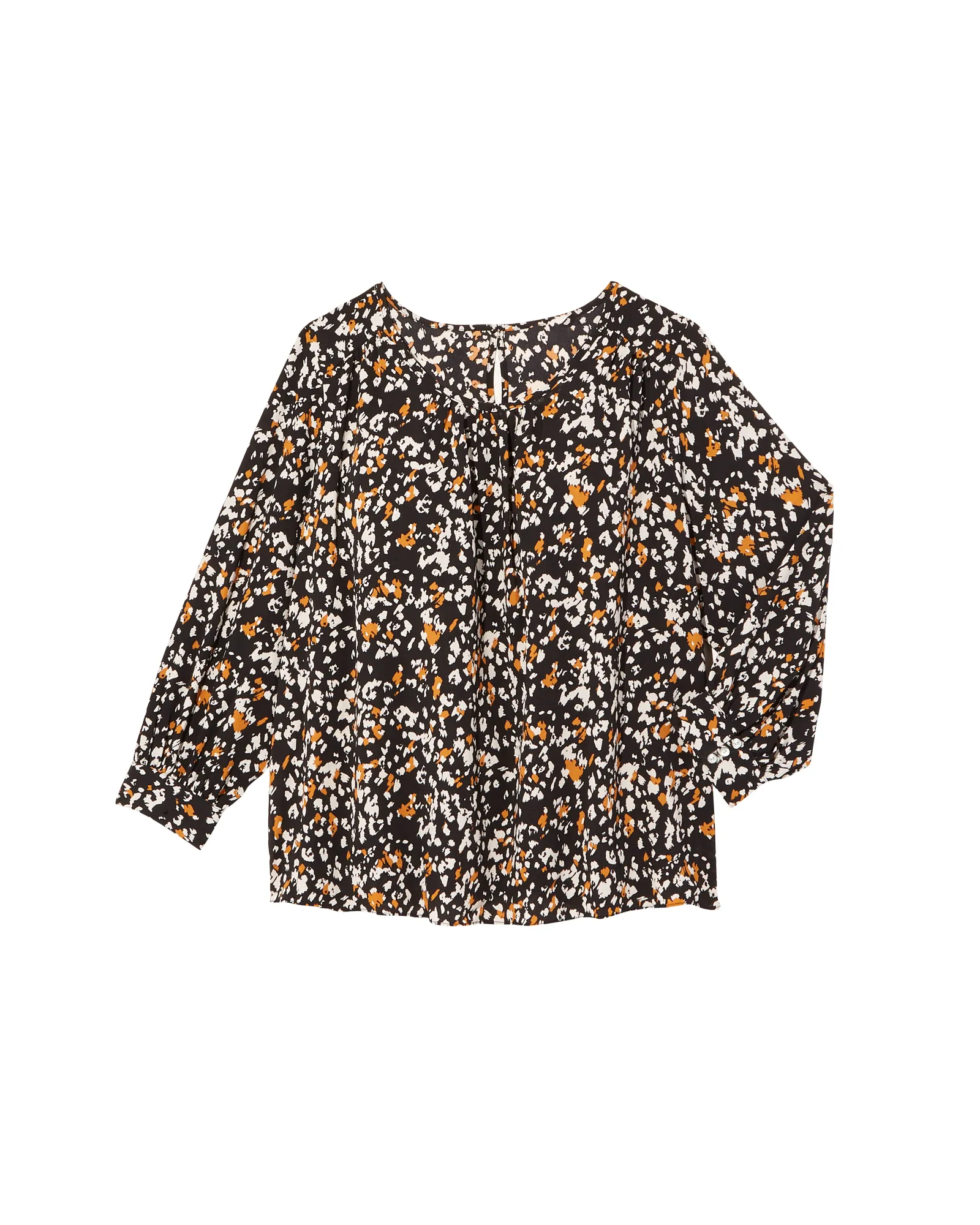 Rhea Blouse | Black / Tan